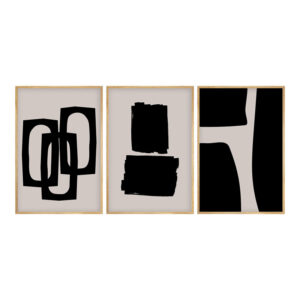 Πίνακας σε καμβά Blacky pakoworld τρίπτυχος με ψηφιακή εκτύπωση 50x2x35εκ