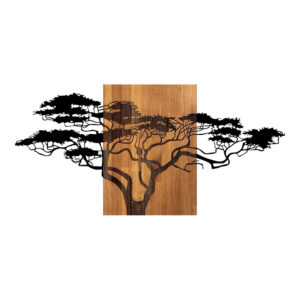 Διακοσμητικό τοίχου Efren pakoworld ξύλο πεύκου σε φυσική απόχρωση με μαύρο μέταλλο 144x3x70εκ