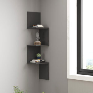 Ραφιέρα γωνιακή τοίχου Insta pakoworld σε ανθρακί απόχρωση 25x25x105