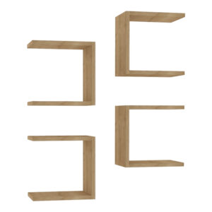 Ραφιέρα τοίχου Perari pakoworld 4τεμ.σε oak απόχρωση 30x19.6x30εκ