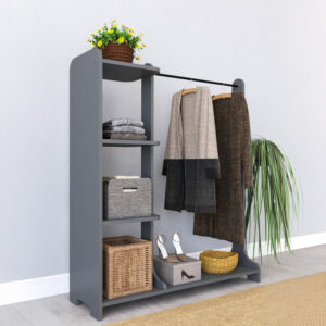 Έπιπλο εισόδου Renesme pakoworld σε ανθρακί απόχρωση 106x45x128εκ