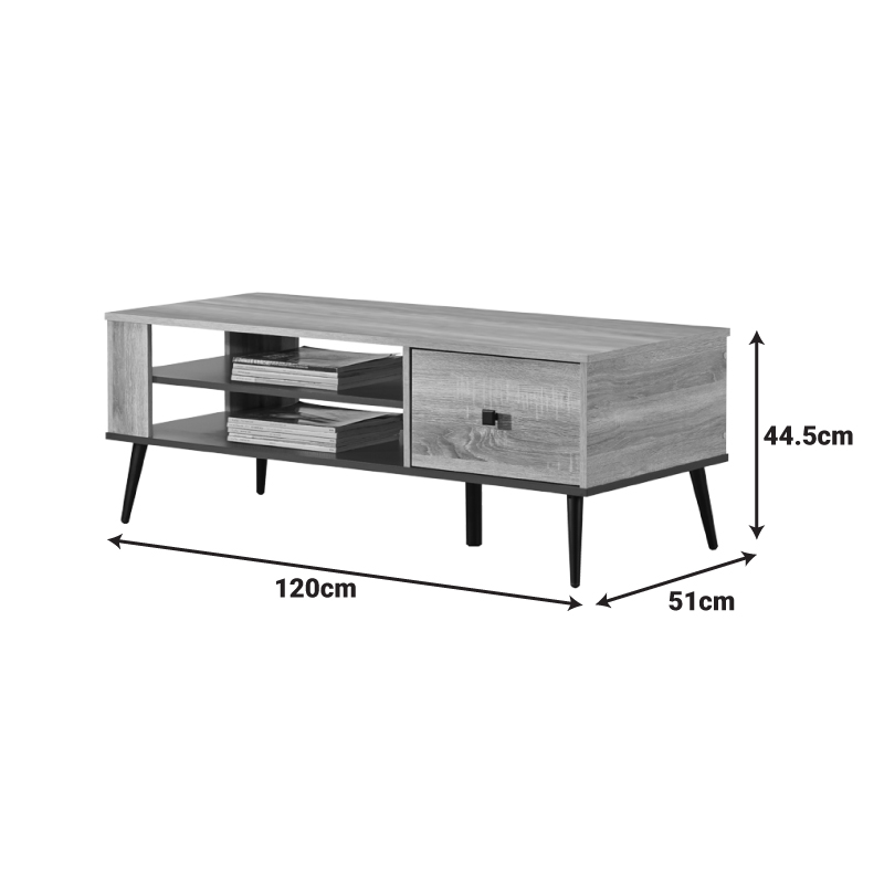 Τραπέζι σαλονιού Zezan pakoworld σε sonoma-ανθρακί απόχρωση 120x51x44.5εκ Τραπέζι σαλονιού Zezan pakoworld σε sonoma-ανθρακί απόχρωση 120x51x44.5εκ - Image 5