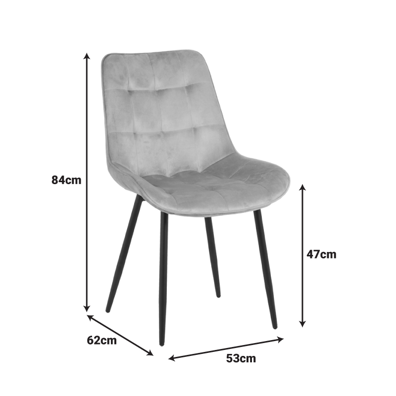 Καρέκλα Berne pakoworld βελούδο σε ανθρακί απόχρωση 53x62x84εκ Καρέκλα Berne pakoworld βελούδο σε ανθρακί απόχρωση 53x62x84εκ - Image 7