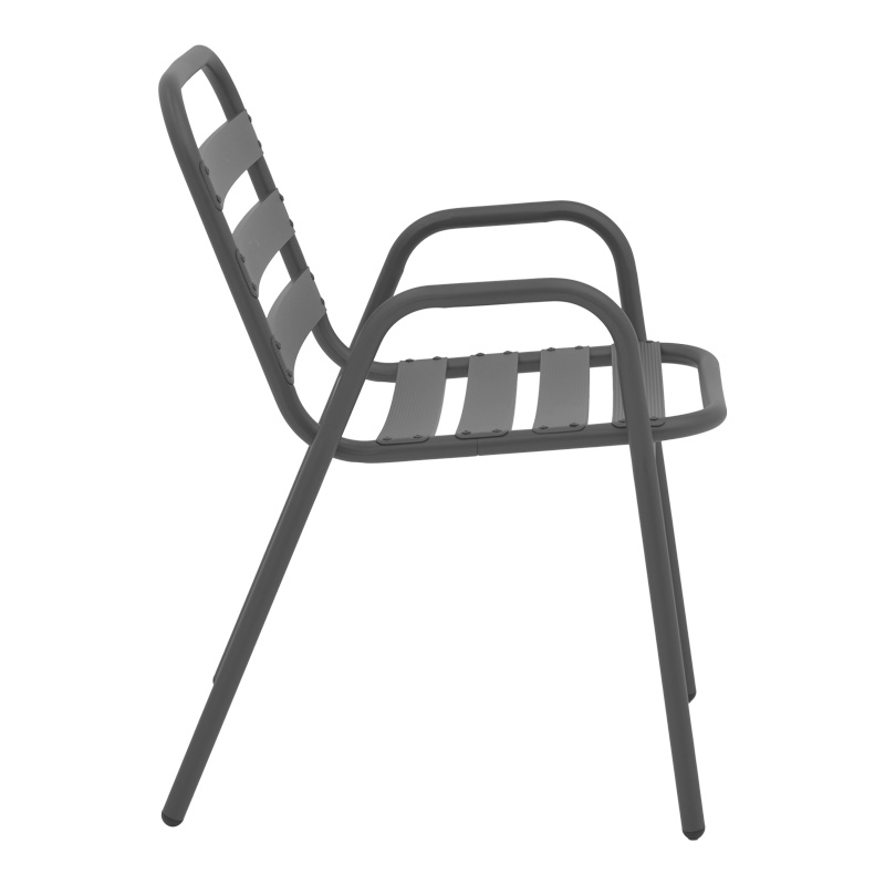 Τραπεζαρία Watson-Sussie pakoworld 3τεμ μέταλλο ανθρακί-γυαλί 70x70x70εκ Τραπεζαρία Watson-Sussie pakoworld 3τεμ μέταλλο ανθρακί-γυαλί 70x70x70εκ - Image 4