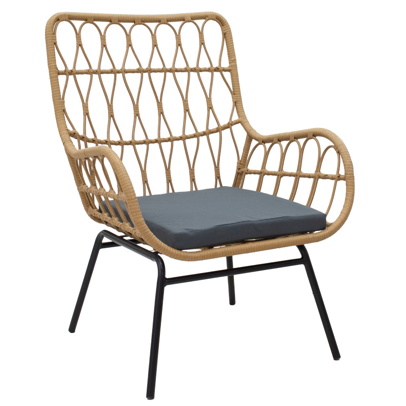 Σαλόνι Naoki-Mabil pakoworld σετ 3τεμ pe rattan σε φυσική απόχρωση με μαύρο μέταλλο Σαλόνι Naoki-Mabil pakoworld σετ 3τεμ pe rattan σε φυσική απόχρωση με μαύρο μέταλλο - Image 2