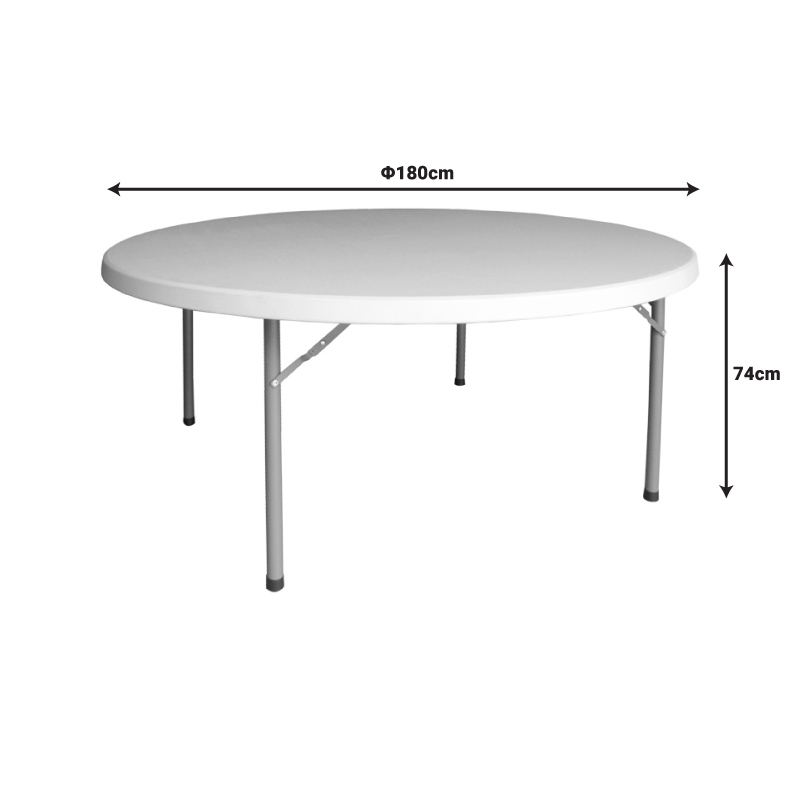 Τραπέζι βαλίτσα catering Comfort pakoworld πτυσσόμενο στρόγγυλο σε λευκή απόχρωση Φ180x74εκ Τραπέζι βαλίτσα catering Comfort pakoworld πτυσσόμενο στρόγγυλο σε λευκή απόχρωση Φ180x74εκ - Image 3