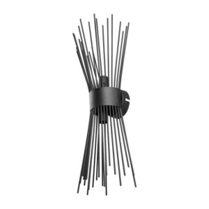 Φωτιστικό τοίχου-απλίκα δίφωτο Candil pakoworld Ε14 σε μαύρη απόχρωση 17x20x45εκ