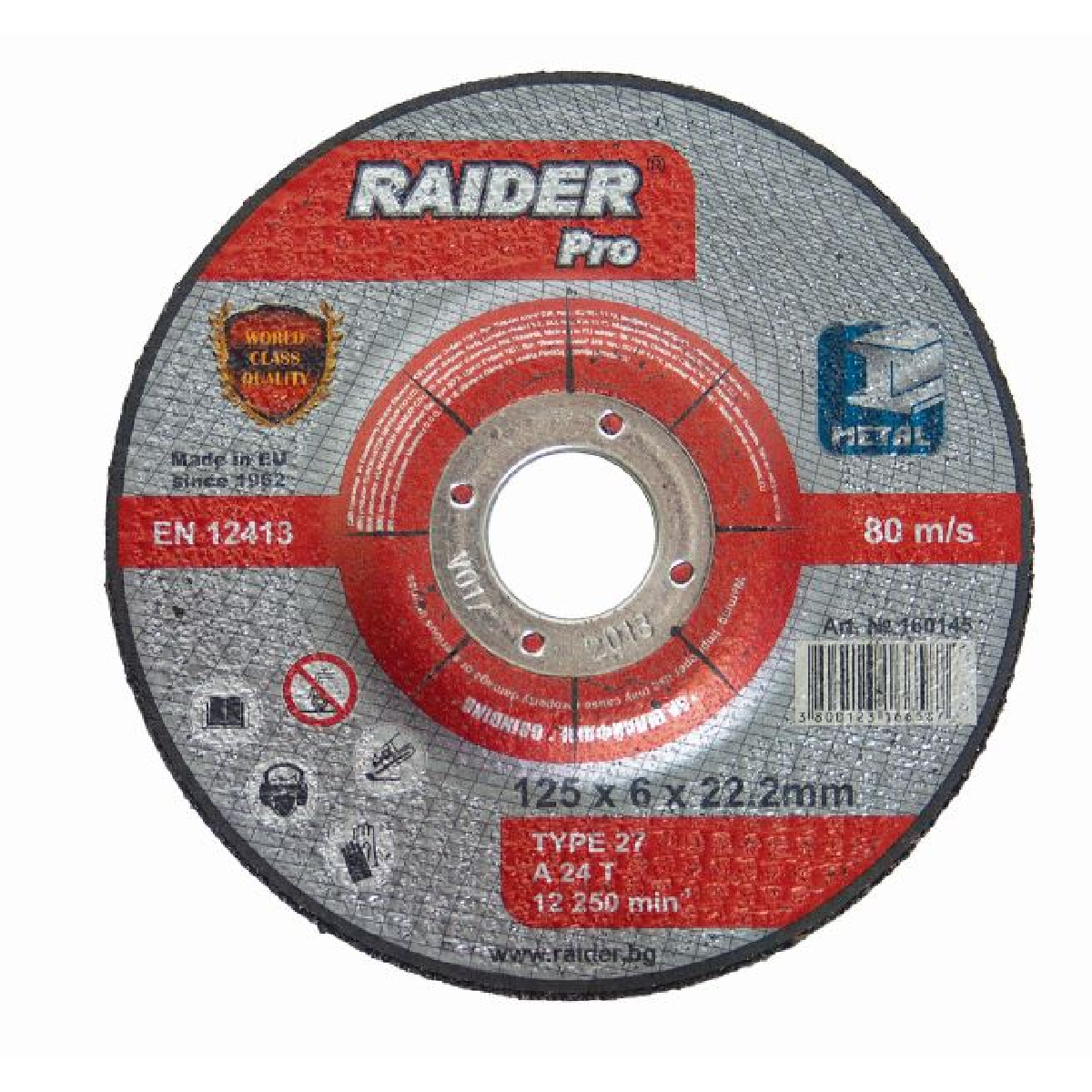 RAIDER Τροχός λείανσης Pro 180*6*22.2mm 160146 RAIDER Τροχός λείανσης Pro 180*6*22.2mm 160146
