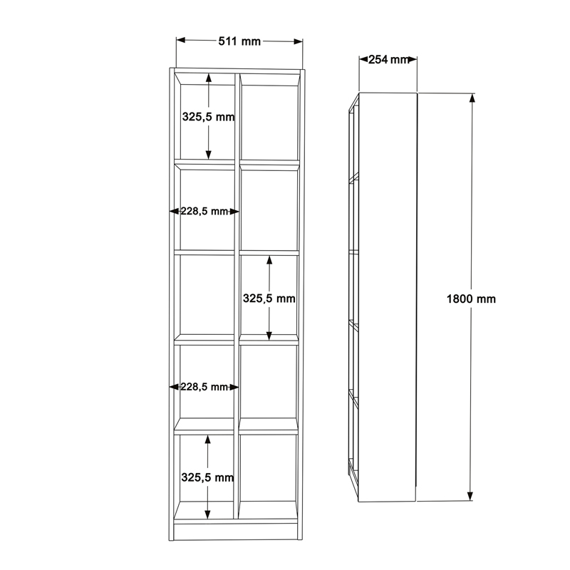 Βιβλιοθήκη Oteca 10θέσεων pakoworld σε λευκή απόχρωση 51.1x25.4x180εκ Βιβλιοθήκη Oteca 10θέσεων pakoworld σε λευκή απόχρωση 51.1x25.4x180εκ - Image 5