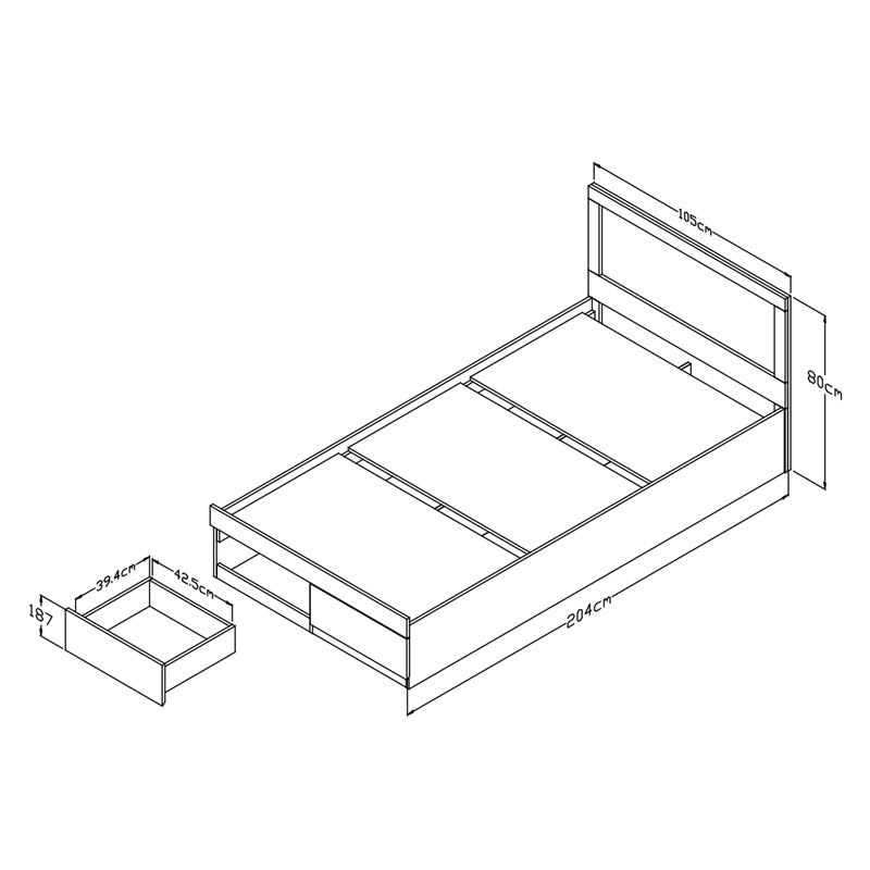 Σετ Κρεβατοκάμαρας Olympus Sonoma με Κρεβάτι 100x200εκ Σετ 2τεμ Σετ Κρεβατοκάμαρας Olympus Sonoma με Κρεβάτι 100x200εκ Σετ 2τεμ - Image 4