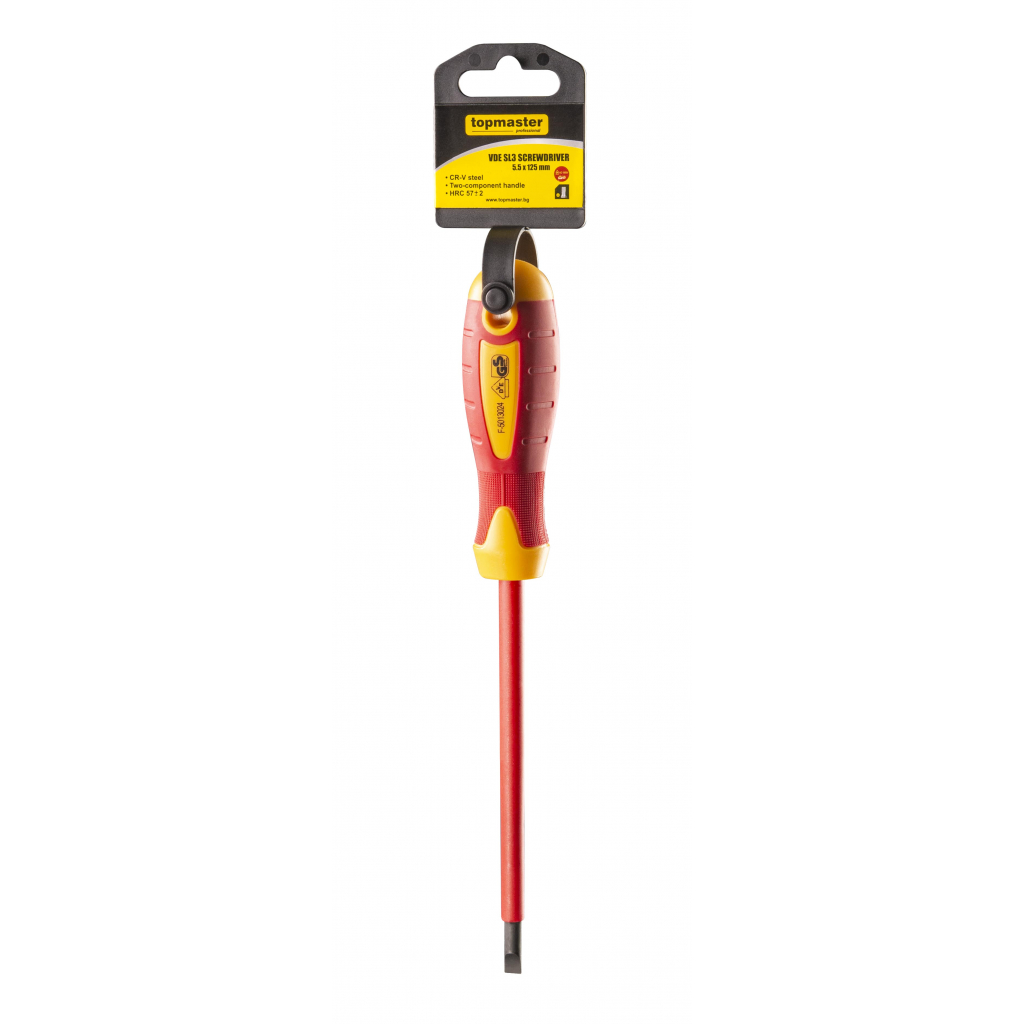 TOP MASTER Κατσαβίδι ηλεκτρολόγου VDE 1000V SL5.5x125mm 220132 TOP MASTER Κατσαβίδι ηλεκτρολόγου VDE 1000V SL5.5x125mm 220132
