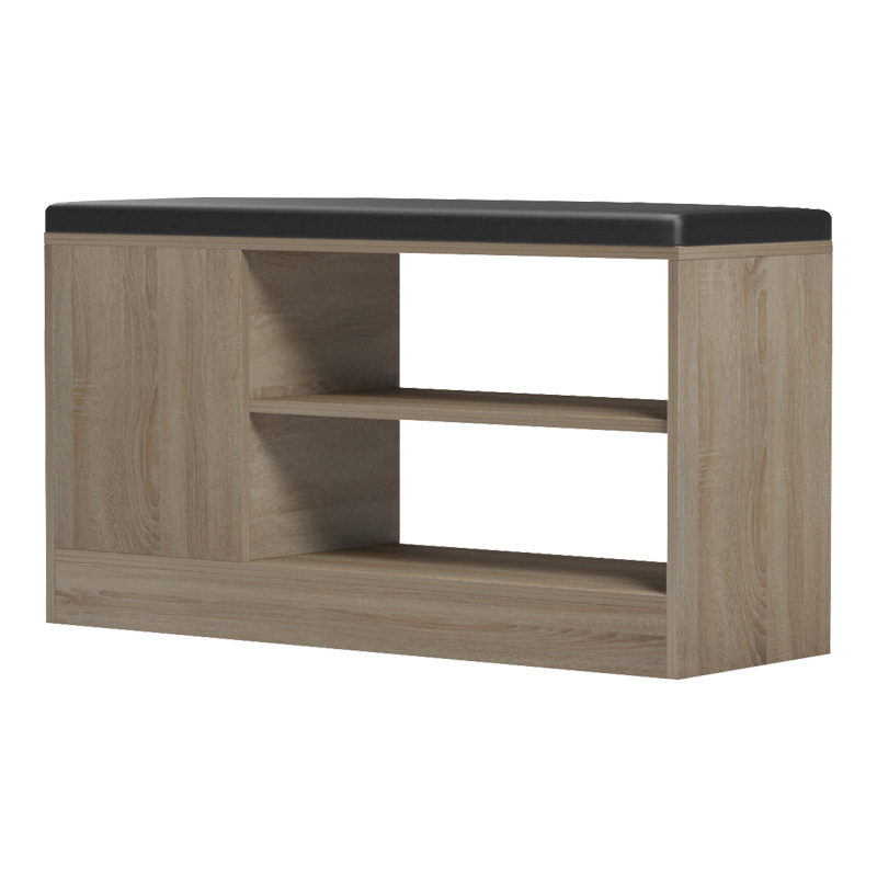 Παπουτσοθήκη-σκαμπό Deboule pakoworld 8 ζευγών σε sonoma-μαύρη απόχρωση 90x30x46εκ Παπουτσοθήκη-σκαμπό Deboule pakoworld 8 ζευγών σε sonoma-μαύρη απόχρωση 90x30x46εκ - Image 5