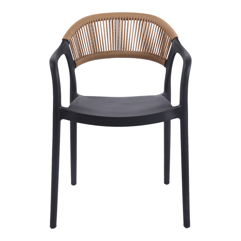Πολυθρόνα Ankara pakoworld στοιβαζόμενη pp-pe rattan σε μαύρη-φυσική απόχρωση 54x55.5x77εκ Πολυθρόνα Ankara pakoworld στοιβαζόμενη pp-pe rattan σε μαύρη-φυσική απόχρωση 54x55.5x77εκ - Image 4