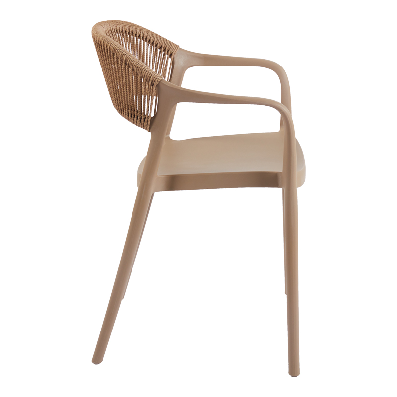 Πολυθρόνα Ankara pakoworld στοιβαζόμενη pp-pe rattan σε μόκα-φυσική απόχρωση 54x55.5x77εκ Πολυθρόνα Ankara pakoworld στοιβαζόμενη pp-pe rattan σε μόκα-φυσική απόχρωση 54x55.5x77εκ - Image 3