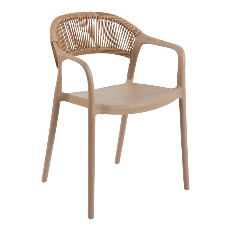 Πολυθρόνα Ankara pakoworld στοιβαζόμενη pp-pe rattan σε μόκα-φυσική απόχρωση 54x55.5x77εκ Πολυθρόνα Ankara pakoworld στοιβαζόμενη pp-pe rattan σε μόκα-φυσική απόχρωση 54x55.5x77εκ