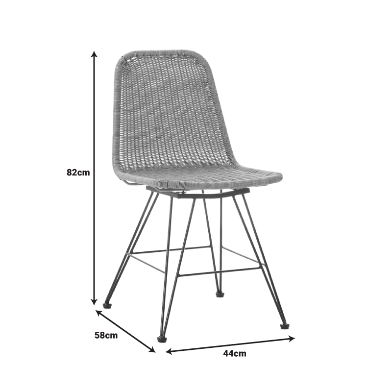 Καρέκλα Pamela pakoworld pe rattan σε φυσική απόχρωση και μαύρα μεταλλικά πόδια 44x58x82εκ Καρέκλα Pamela pakoworld pe rattan σε φυσική απόχρωση και μαύρα μεταλλικά πόδια 44x58x82εκ - Image 9