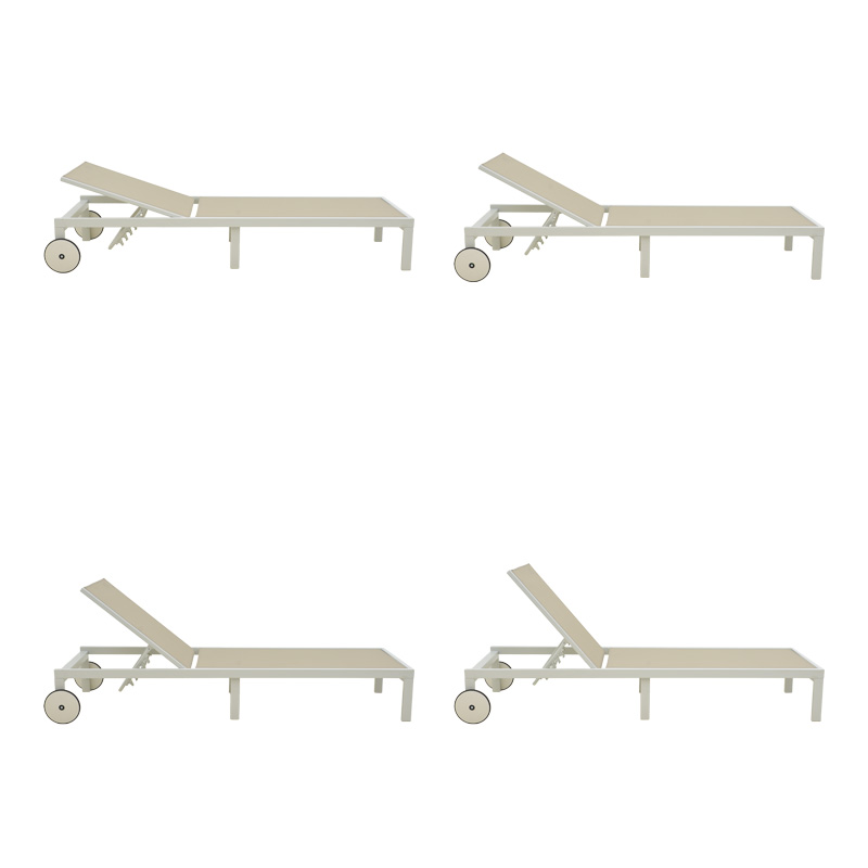 Ξαπλώστρα Mailo pakoworld λευκό αλουμίνιο και textilene σε μπεζ απόχρωση 71x206x30εκ Ξαπλώστρα Mailo pakoworld λευκό αλουμίνιο και textilene σε μπεζ απόχρωση 71x206x30εκ - Image 4