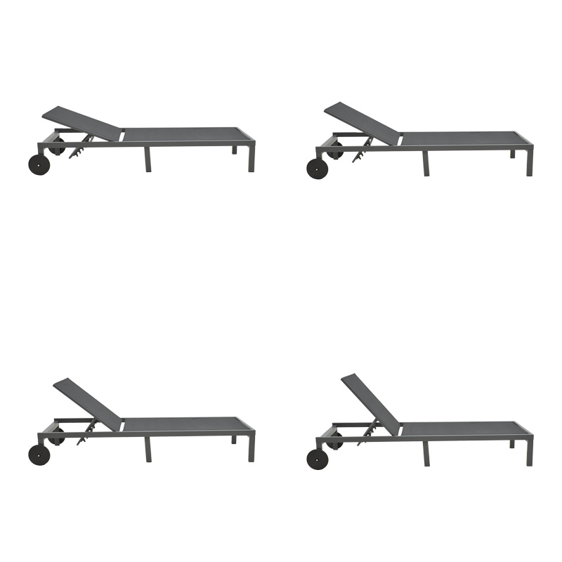 Ξαπλώστρα Mailo pakoworld ανθρακί αλουμίνιο και textilene σε μαύρη απόχρωση 71x206x30εκ Ξαπλώστρα Mailo pakoworld ανθρακί αλουμίνιο και textilene σε μαύρη απόχρωση 71x206x30εκ - Image 4