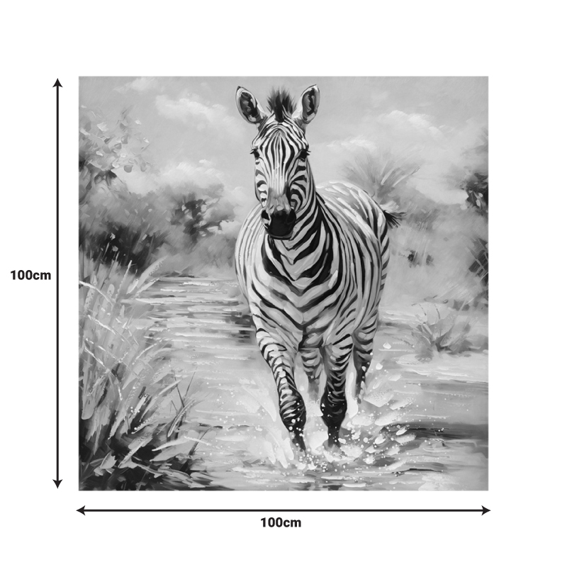Πίνακας σε καμβά Zebrero Inart 100x3x100εκ Πίνακας σε καμβά Zebrero Inart 100x3x100εκ - Image 2