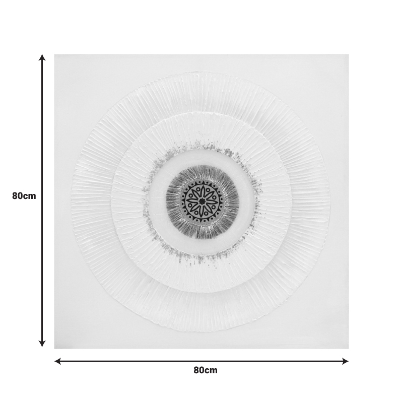 Πίνακας σε καμβά Circled I 3D Inart 80x3x80εκ Πίνακας σε καμβά Circled I 3D Inart 80x3x80εκ - Image 2