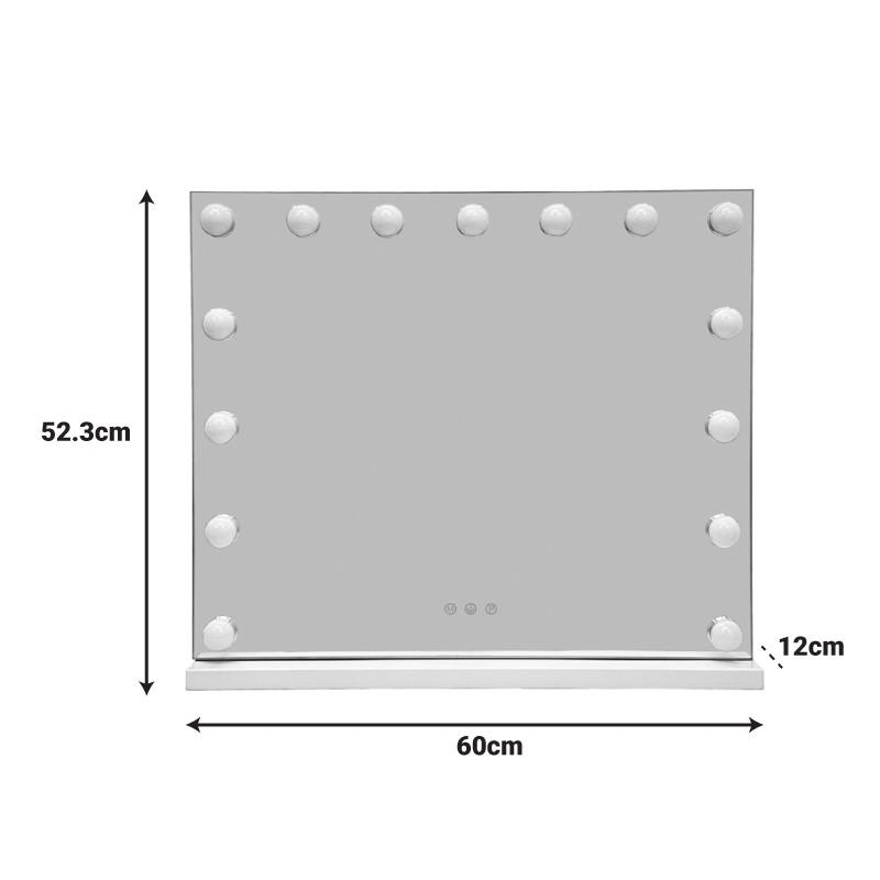 Καθρέπτης Led Hollywood pakoworld μέταλλο λευκό 60x12x52.3εκ Καθρέπτης Led Hollywood pakoworld μέταλλο λευκό 60x12x52.3εκ - Image 2