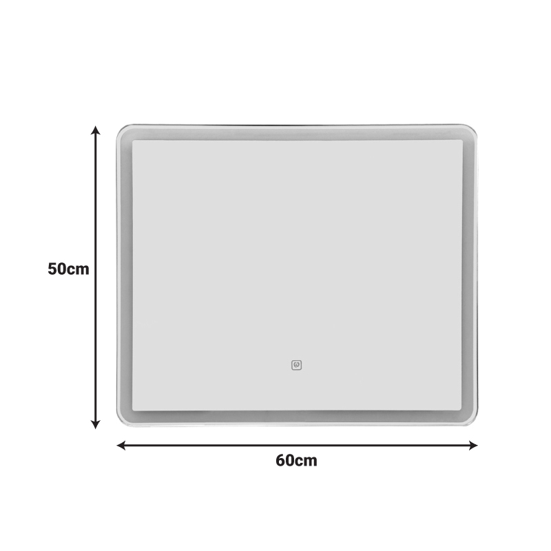 Καθρέπτης Led Quadrou pakoworld pp-αλουμίνιο 60x3x50εκ Καθρέπτης Led Quadrou pakoworld pp-αλουμίνιο 60x3x50εκ - Image 2