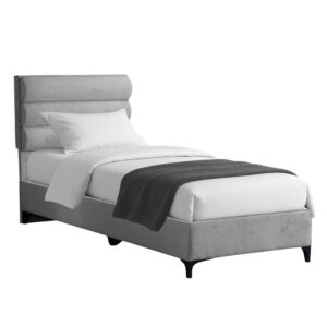 Κρεβάτι Limit pakoworld ύφασμα σε γκρι απόχρωση 120x200εκ