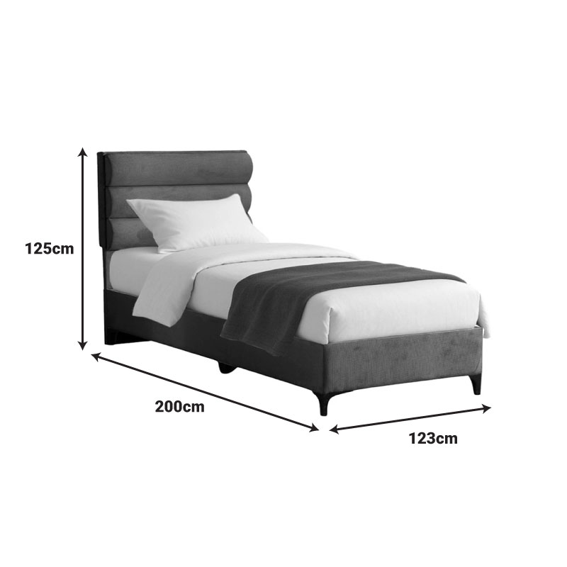 Κρεβάτι Limit pakoworld ύφασμα σε ανθρακί απόχρωση 120x200εκ Κρεβάτι Limit pakoworld ύφασμα σε ανθρακί απόχρωση 120x200εκ - Image 4
