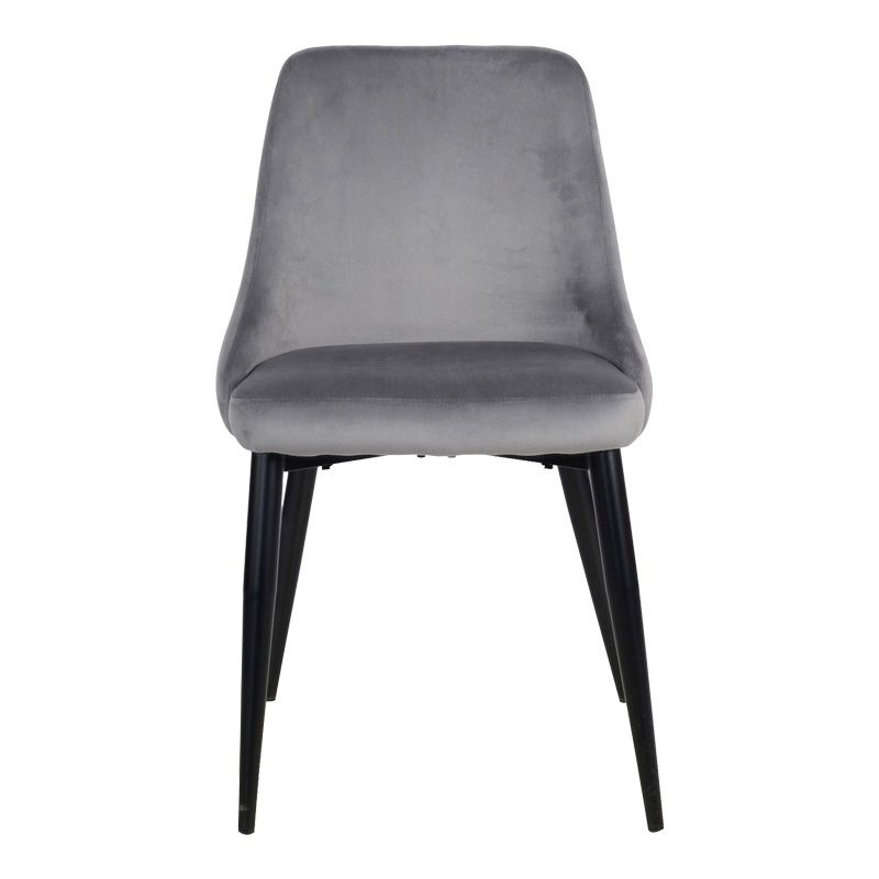 Καρέκλα Zedna pakoworld γκρι βελούδο με μαύρα μεταλλικά πόδια 51x58x84εκ Καρέκλα Zedna pakoworld γκρι βελούδο με μαύρα μεταλλικά πόδια 51x58x84εκ - Image 4