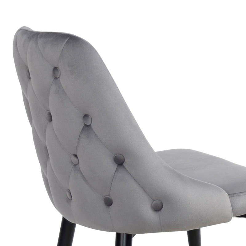 Καρέκλα Zedna pakoworld γκρι βελούδο με μαύρα μεταλλικά πόδια 51x58x84εκ Καρέκλα Zedna pakoworld γκρι βελούδο με μαύρα μεταλλικά πόδια 51x58x84εκ - Image 6