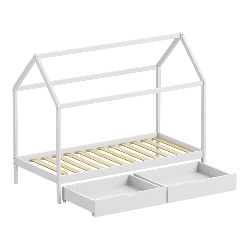 Παιδικό κρεβάτι Mellin τ. Montessori με 2 συρτάρια pakoworld ξύλο πεύκου σε λευκή απόχρωση 90x190εκ Παιδικό κρεβάτι Mellin τ. Montessori με 2 συρτάρια pakoworld ξύλο πεύκου σε λευκή απόχρωση 90x190εκ - Image 4