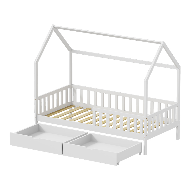 Παιδικό κρεβάτι Piccolo τ. Montessori με 2 συρτάρια pakoworld ξύλο πεύκου σε λευκή απόχρωση 90x190εκ Παιδικό κρεβάτι Piccolo τ. Montessori με 2 συρτάρια pakoworld ξύλο πεύκου σε λευκή απόχρωση 90x190εκ - Image 4