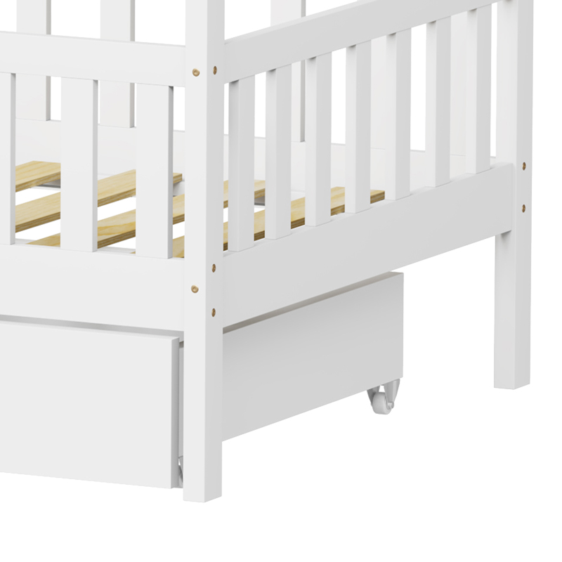 Παιδικό κρεβάτι Piccolo τ. Montessori με 2 συρτάρια pakoworld ξύλο πεύκου σε λευκή απόχρωση 90x190εκ Παιδικό κρεβάτι Piccolo τ. Montessori με 2 συρτάρια pakoworld ξύλο πεύκου σε λευκή απόχρωση 90x190εκ - Image 7