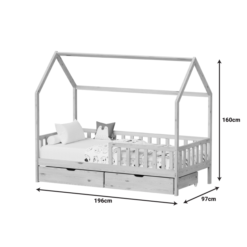 Παιδικό κρεβάτι Piccolo τ. Montessori με 2 συρτάρια pakoworld ξύλο πεύκου σε λευκή απόχρωση 90x190εκ Παιδικό κρεβάτι Piccolo τ. Montessori με 2 συρτάρια pakoworld ξύλο πεύκου σε λευκή απόχρωση 90x190εκ - Image 10