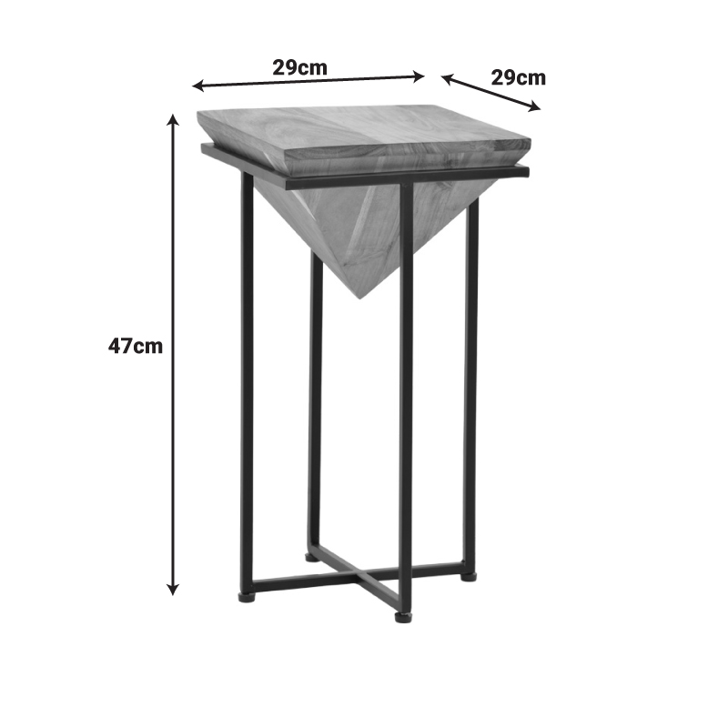 Βοηθητικό τραπέζι Miles ΙΙ pakoworld μασίφ ξύλο ακακίας σε φυσική απόχρωση με μαύρα μεταλλικά πόδια 29x29x54εκ Βοηθητικό τραπέζι Miles ΙΙ pakoworld μασίφ ξύλο ακακίας σε φυσική απόχρωση με μαύρα μεταλλικά πόδια 29x29x54εκ - Image 7
