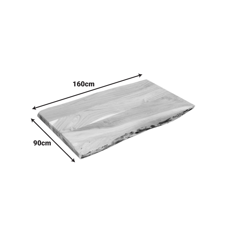 Επιφάνεια τραπεζιού Pozier pakoworld μασίφ ξύλο ακακίας σε φυσική απόχρωση 160x90x4εκ Επιφάνεια τραπεζιού Pozier pakoworld μασίφ ξύλο ακακίας σε φυσική απόχρωση 160x90x4εκ - Image 2