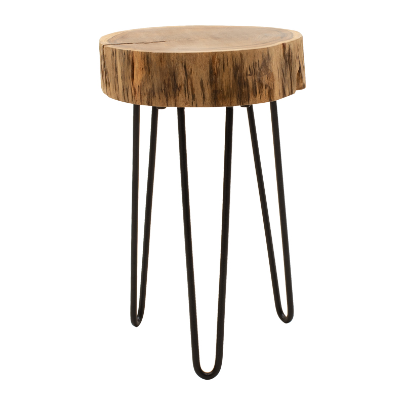 Βοηθητικό τραπέζι Tripp pakoworld μασίφ ξύλο ακακίας σε φυσική απόχρωση με μαυρα μεταλλικά πόδια 32x30x47εκ Βοηθητικό τραπέζι Tripp pakoworld μασίφ ξύλο ακακίας σε φυσική απόχρωση με μαυρα μεταλλικά πόδια 32x30x47εκ - Image 3