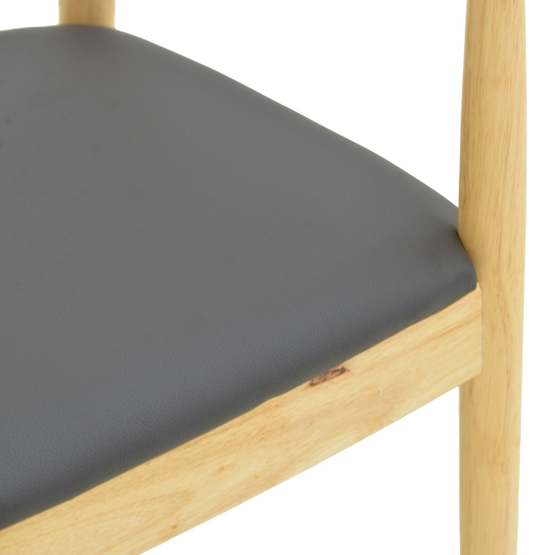 Πολυθρόνα Joube pakoworld rubberwood σε φυσική απόχρωση με μαύρο pu μαξιλάρι 59x48x73εκ Πολυθρόνα Joube pakoworld rubberwood σε φυσική απόχρωση με μαύρο pu μαξιλάρι 59x48x73εκ - Image 8