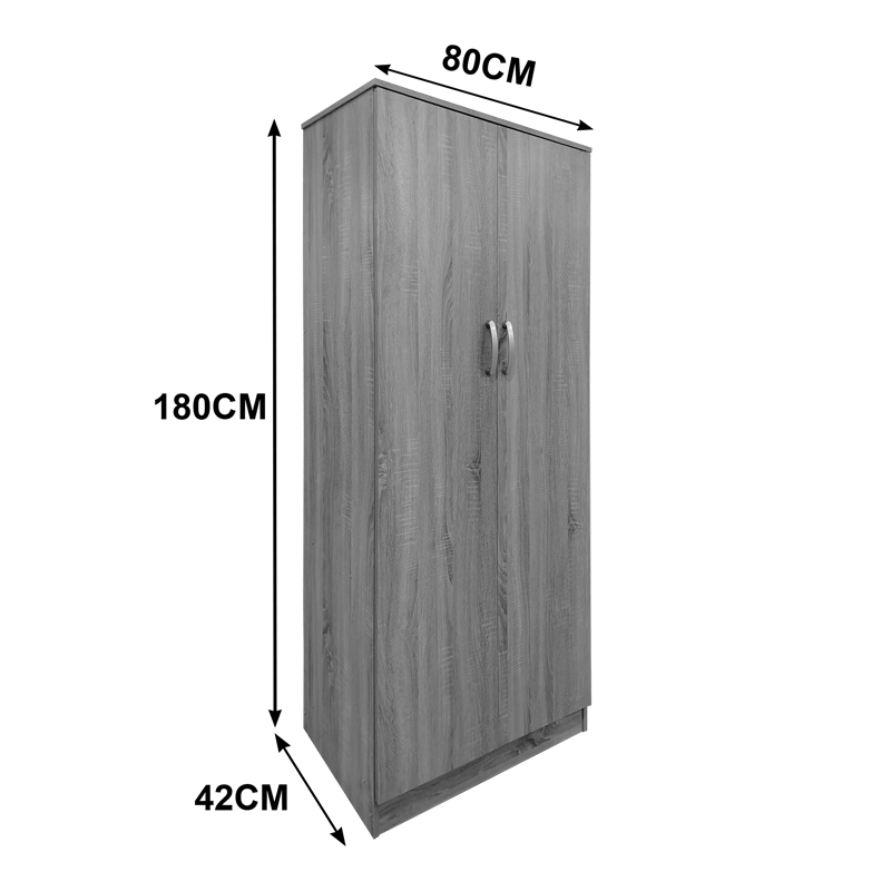 Ντουλάπα δίφυλλη Lego pakoworld σε sonoma-ανθρακί απόχρωση 80x42x180εκ Ντουλάπα δίφυλλη Lego pakoworld σε sonoma-ανθρακί απόχρωση 80x42x180εκ - Image 5