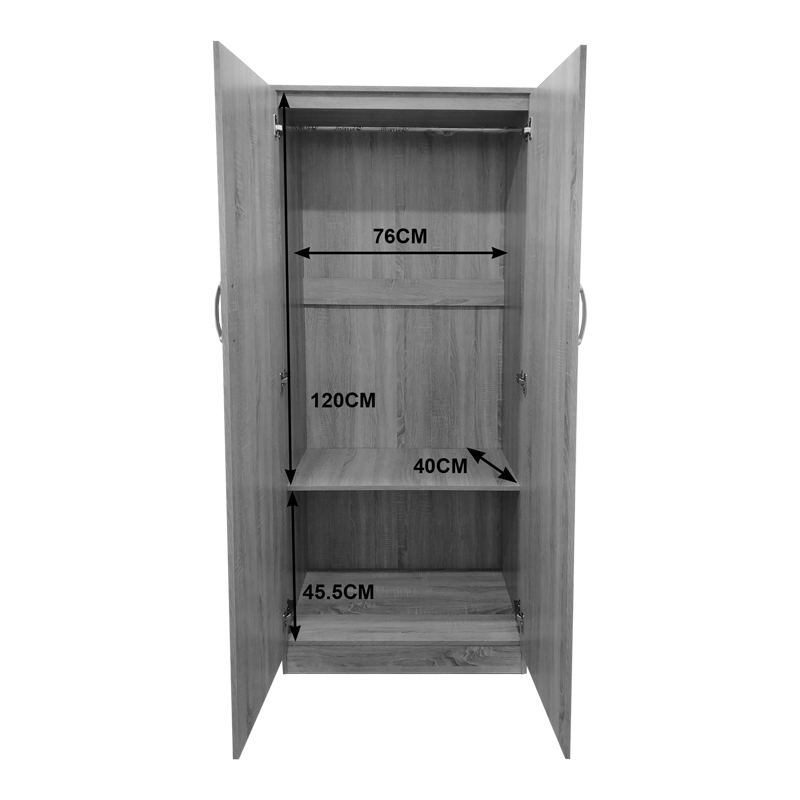 Ντουλάπα δίφυλλη Lego pakoworld σε sonoma-ανθρακί απόχρωση 80x42x180εκ Ντουλάπα δίφυλλη Lego pakoworld σε sonoma-ανθρακί απόχρωση 80x42x180εκ - Image 6