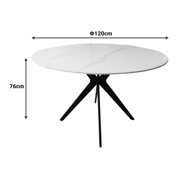 Τραπέζι Orbital pakoworld sintered stone λευκή όψη μαρμάρου με μαύρα μεταλλικά πόδια Φ120x76εκ Τραπέζι Orbital pakoworld sintered stone λευκή όψη μαρμάρου με μαύρα μεταλλικά πόδια Φ120x76εκ - Image 4