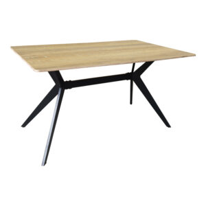 Τραπέζι Ezali pakoworld sonoma mdf με μαύρα μεταλλικά πόδια 140x80x75εκ