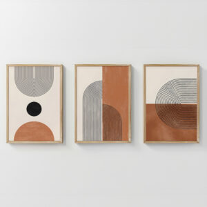 Πίνακας Ourva I pakoworld τρίπτυχος με ψηφιακή εκτύπωση και πλαίσιο 33x1.5x48εκ