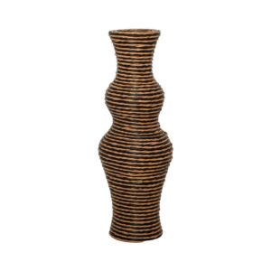 ΔΙΑΚΟΣΜΗΤΙΚΟ ΒΑΖΟ Fylliana FL378 PU RATTAN ΜΑΥΡΟ-ΦΥΣΙΚΟ ΧΡΩΜΑ 60εκ