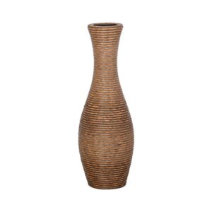 ΔΙΑΚΟΣΜΗΤΙΚΟ ΒΑΖΟ Fylliana FL639 PU RATTAN ΓΚΡΙ-ΦΥΣΙΚΟ ΧΡΩΜΑ 70εκ