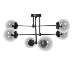 ΕΞΑΦΩΤΟ ΚΡΕΜΑΣΤΟ ΦΩΤΙΣΤΙΚΟ ΟΡΟΦΗΣ ΜΕΤΑΛΛΙΚΟ Fylliana ΜΑΥΡΟ-ΓΚΡΙ ΧΡΩΜΑ Ε14 75x40εκ