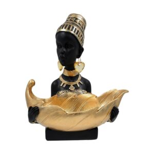 ΕΠΙΤΡΑΠΕΖΙΑ ΔΙΑΚΟΣΜΗΤΙΚΗ ΦΙΓΟΥΡΑ FYLLIANA FL213901 "AFRICA QUEEN " ΧΡΥΣΟ ΜΑΥΡΟ ΧΡΩΜΑ 25x15x23εκ