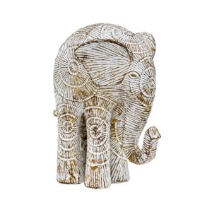 ΕΠΙΤΡΑΠΕΖΙΟ ΔΙΑΚΟΣΜΗΤΙΚΟ ΕΛΕΦΑΝΤΑΣ Fylliana FL404 ΧΡΥΣΟ-ΛΕΥΚΟ ΑΝΤΙΚΕ ΧΡΩΜΑ 15x9x19εκ