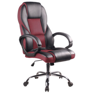 ΚΑΡΕΚΛΑ ΓΡΑΦΕΙΟΥ ΜΑΥΡΗ ΔΕΡΜΑΤΙΝΗ/ΜΠΟΡΝΤΟ ΥΦ 6402 61x70x111/120εκ