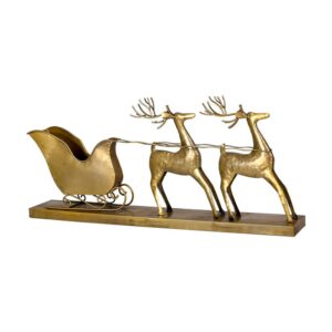 ΜΕΤΑΛΛΙΚΟ ΔΙΑΚΟΣΜΗΤΙΚΟ ΤΑΡΑΝΔΟΣ ΜΕ ΕΛΚΗΘΡΟ Fylliana FL1981 ΧΡΥΣΟ ΧΡΩΜΑ 78x12x36εκ